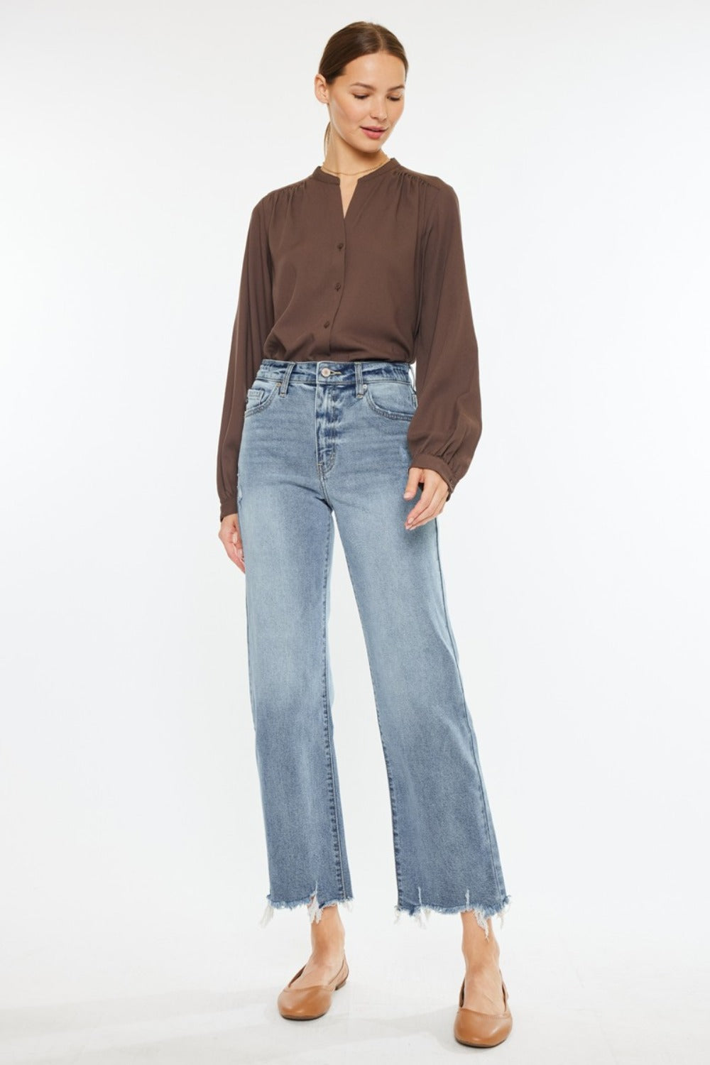 Kancan Dalia High Rise Slim Wide Leg Jeans