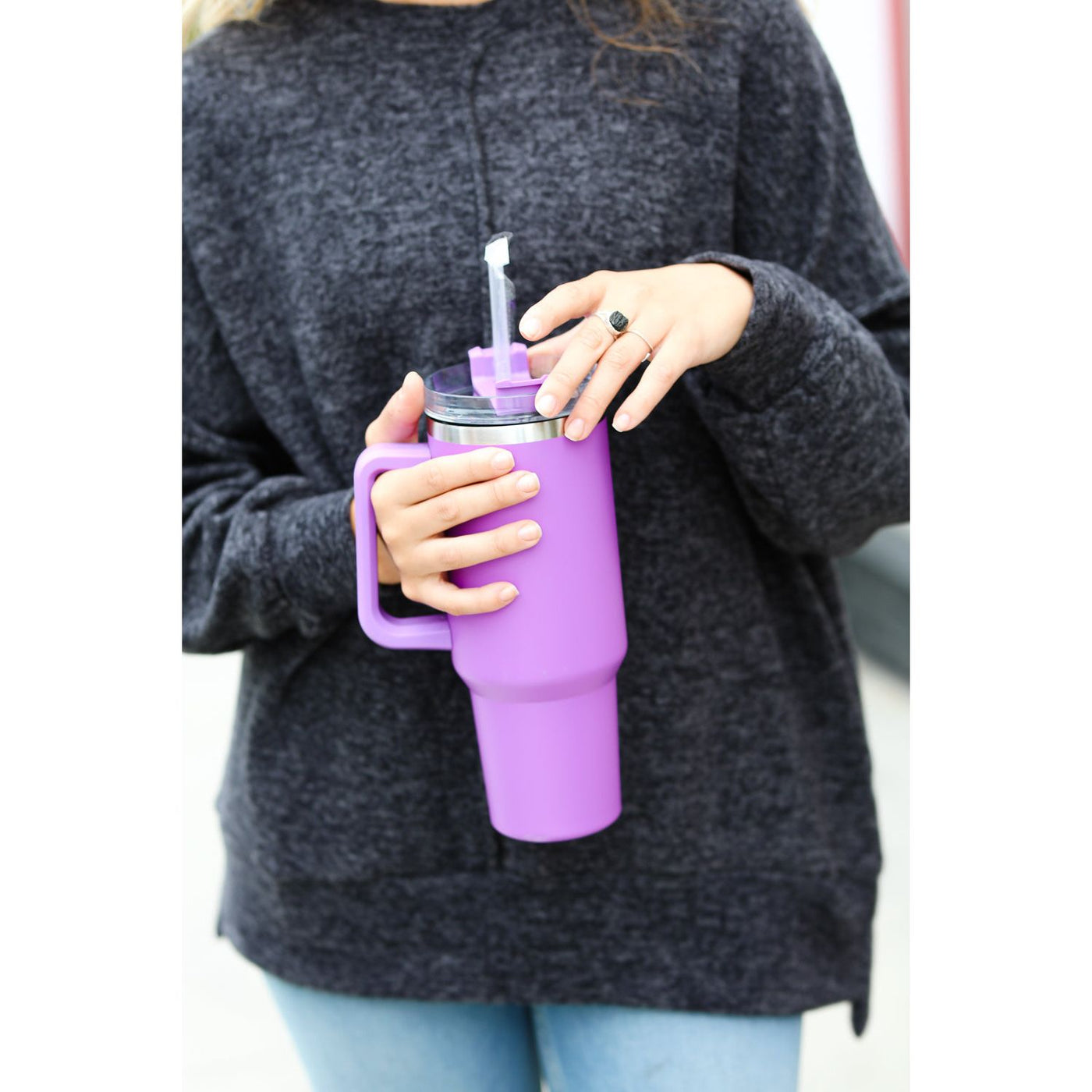 Mable Magenta Insulated 38oz. Tumbler with Straw