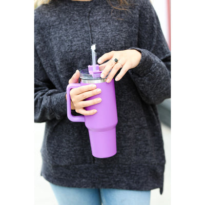 Mable Magenta Insulated 38oz. Tumbler with Straw