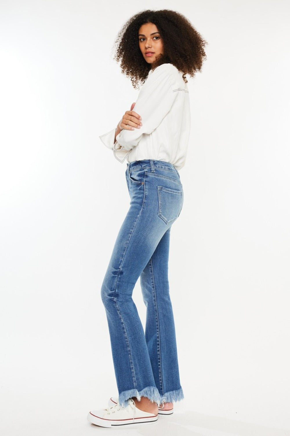 Kancan Palmer High Rise Frayed Hem Jeans