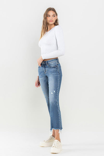 Lovervet Jennifer Mid Rise Frayed Hem Jeans