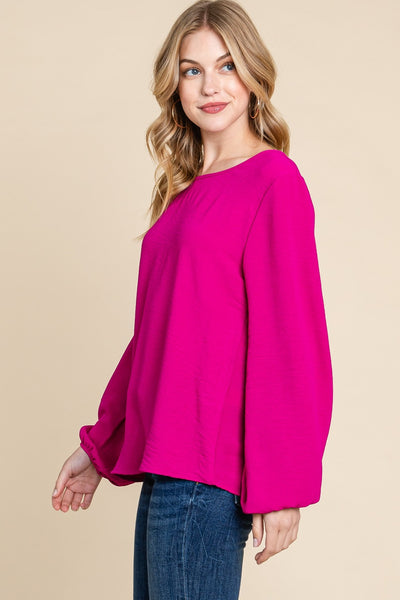 Melody Textured Balloon Sleeve Top