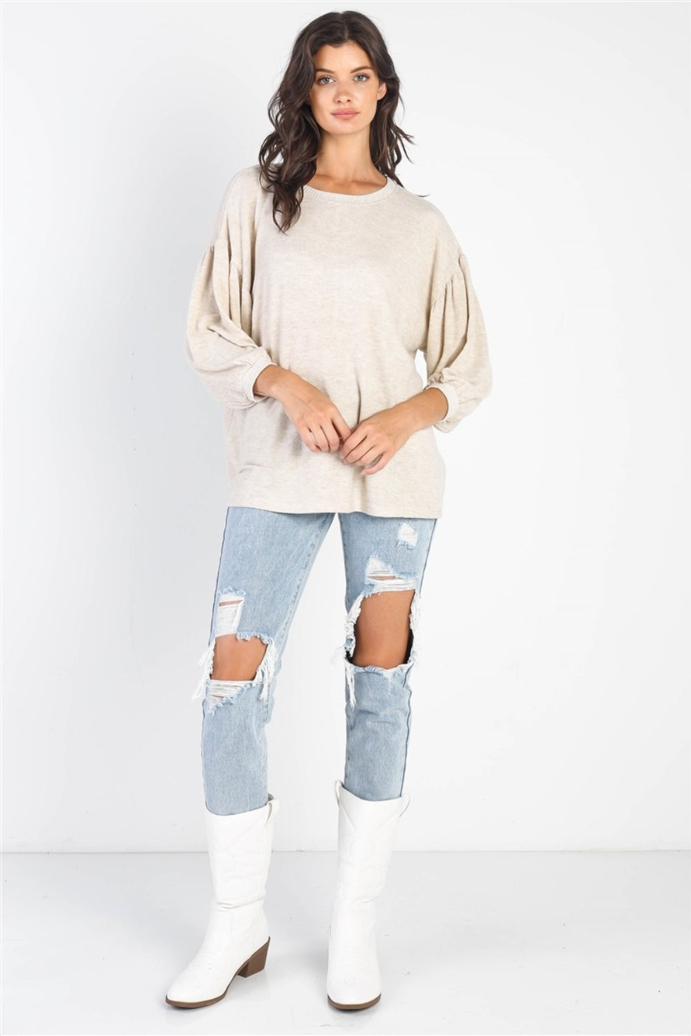 Christy Drop Shoulder Puff Sleeve Top