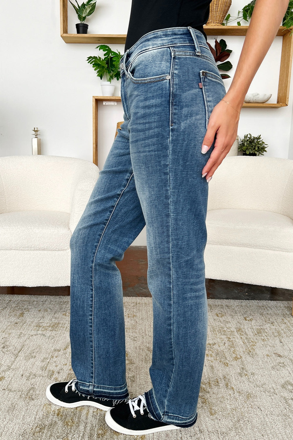 Judy Blue Mia Mid Rise Release Hem Jeans