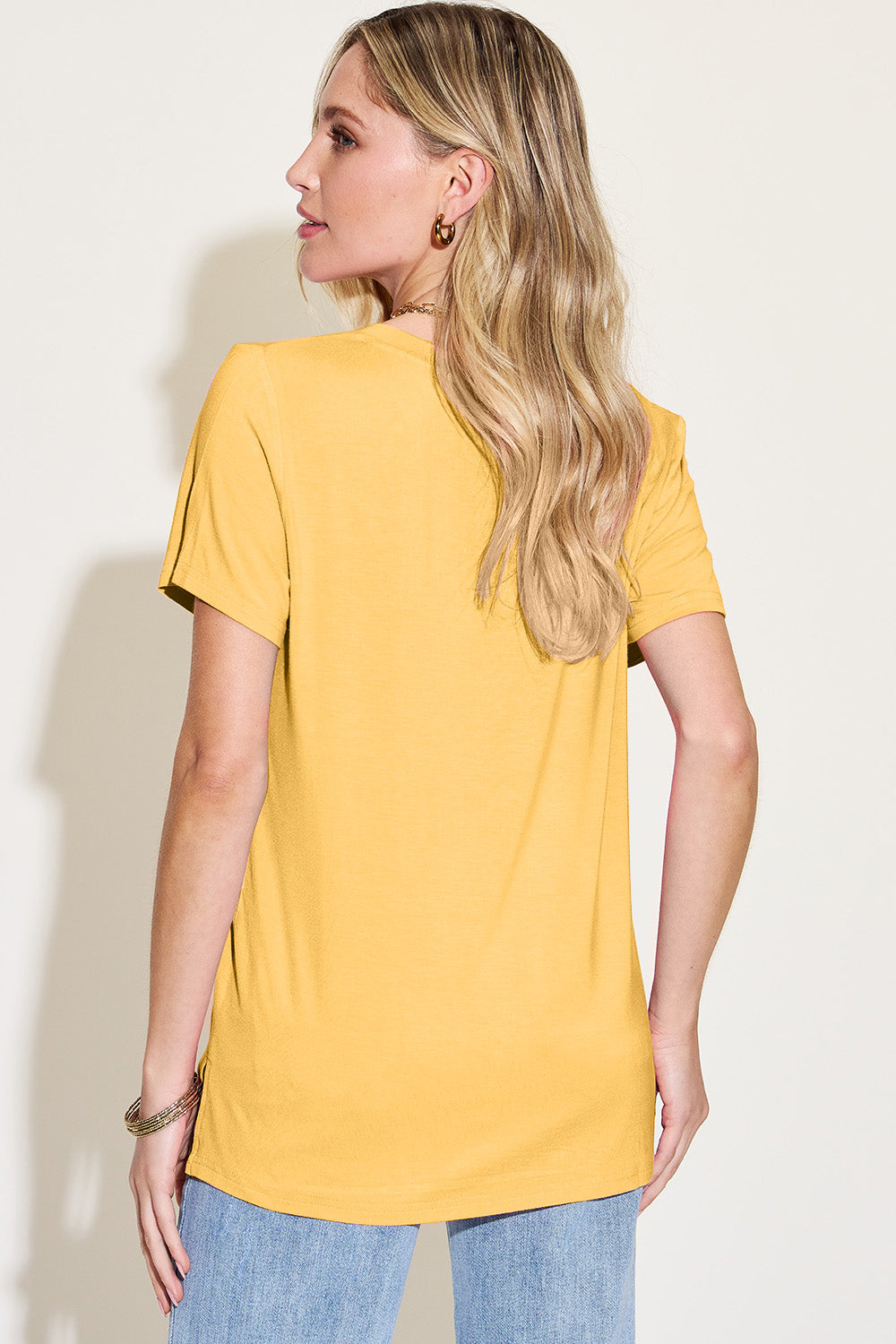 Rylan Bamboo V-Neck High-Low T-Shirt