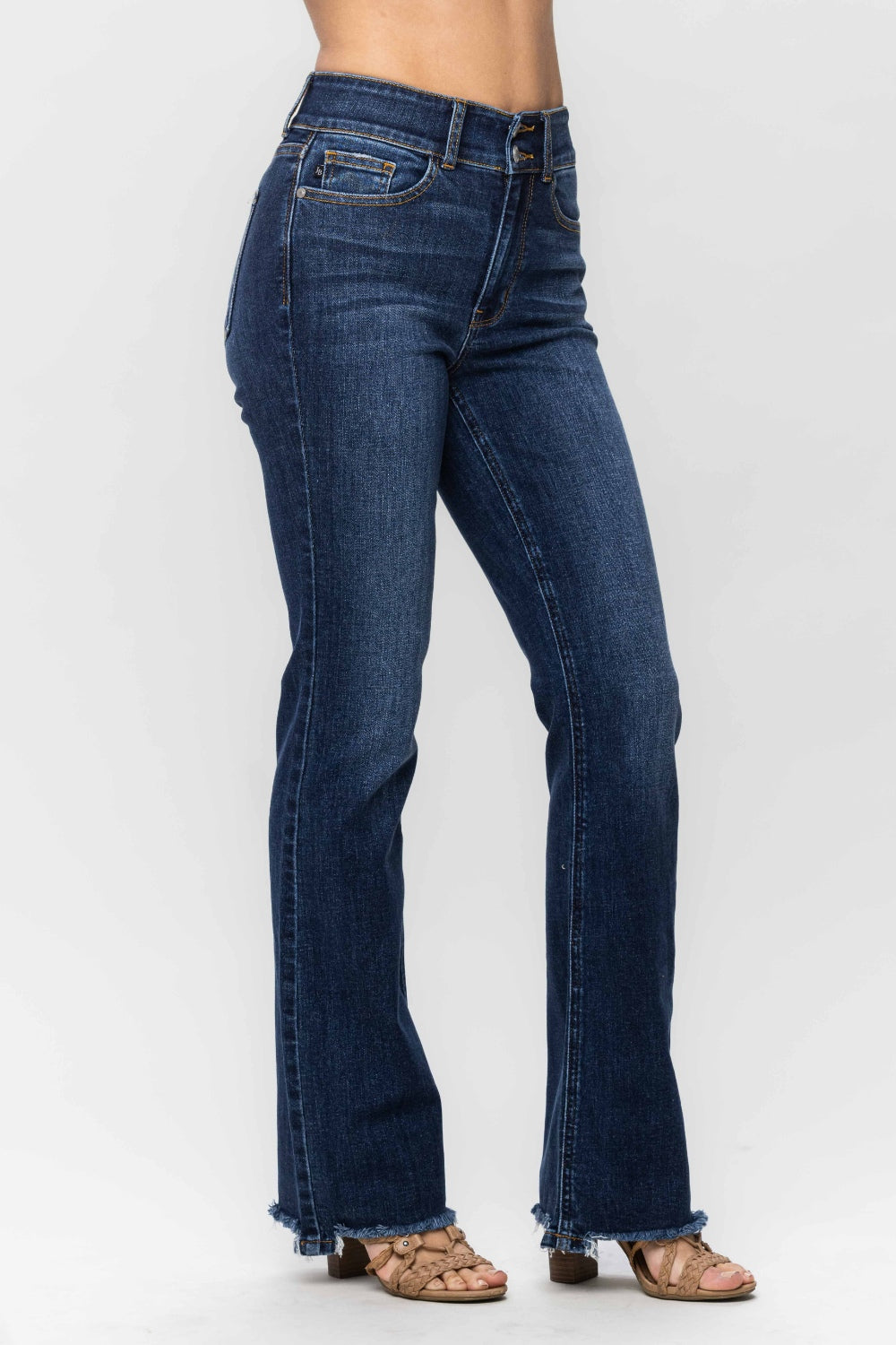 Judy Blue Freda Frayed Hem Bootcut Jeans