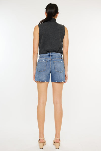 Kancan Tamara Distressed High Waist Denim Shorts