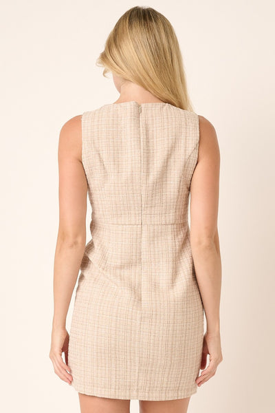 Kara Tweed Sleeveless Mini Dress