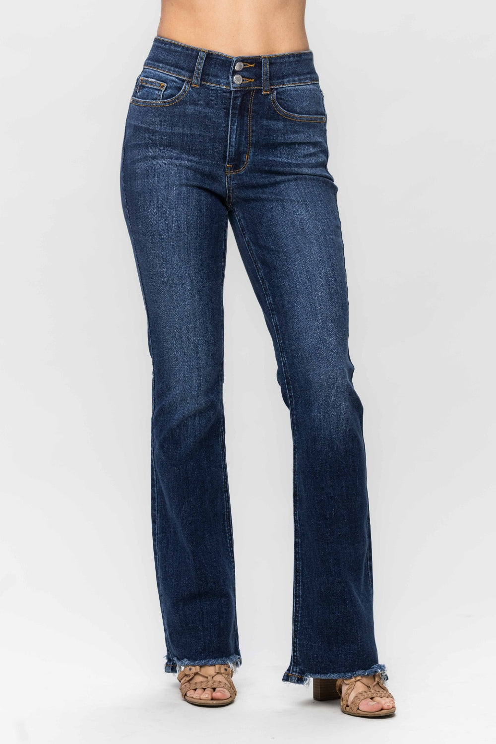 Judy Blue Freda Frayed Hem Bootcut Jeans