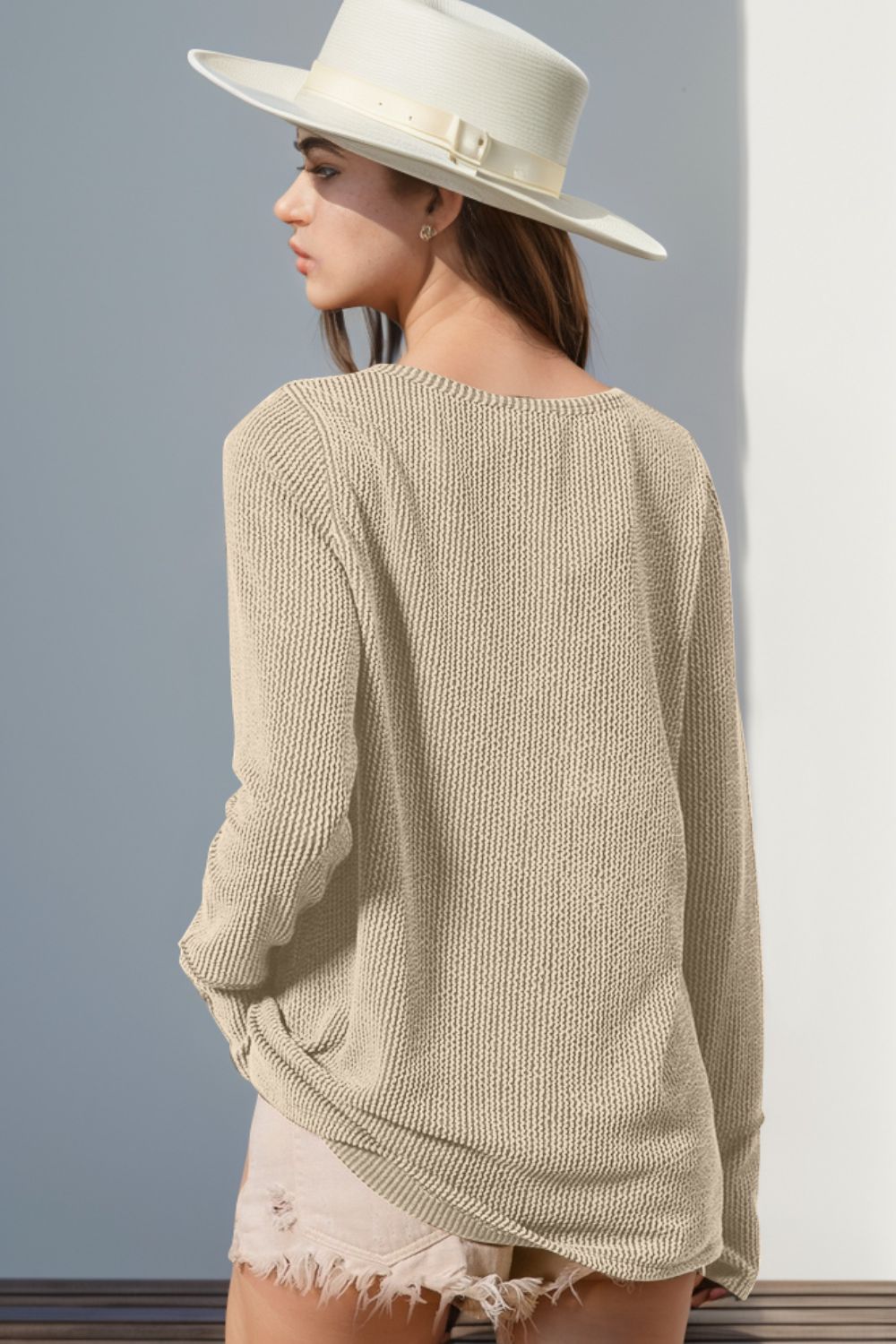 Eloise Notched Thumbhole Long Sleeve T-Shirt