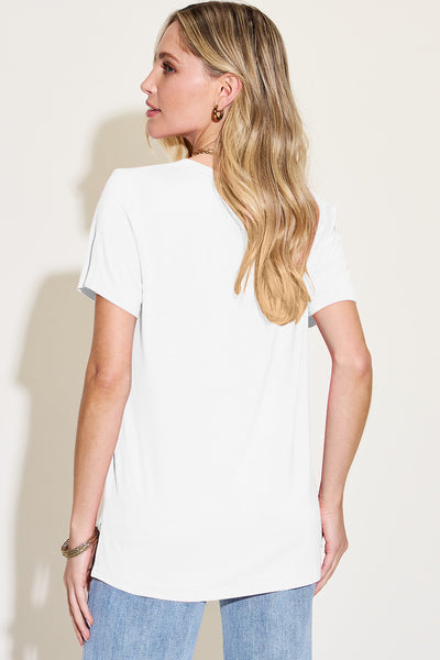 Rylan Bamboo V-Neck High-Low T-Shirt