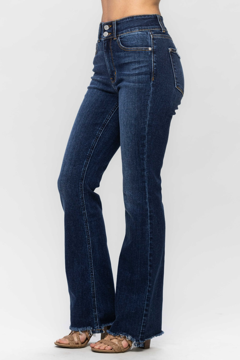 Judy Blue Freda Frayed Hem Bootcut Jeans