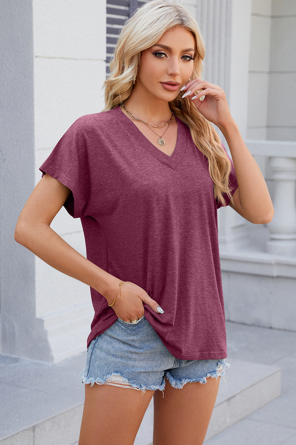 Melody V-Neck Short Sleeve T-Shirt