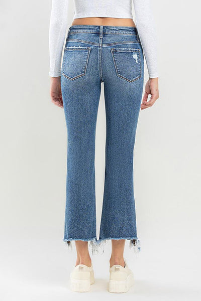 Lovervet Jennifer Mid Rise Frayed Hem Jeans