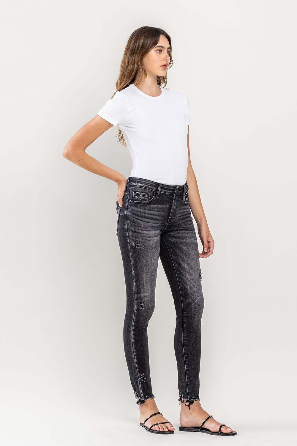 Lovervet Lori Raw Hem Cropped Skinny Jeans