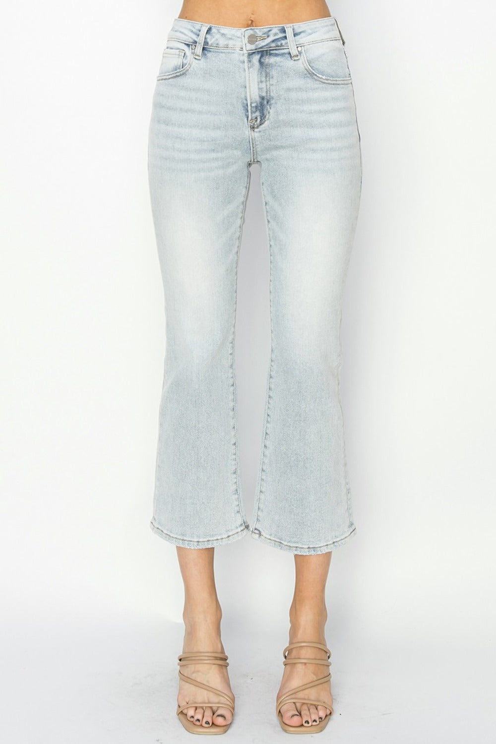 RISEN Amy Mid Rise Cropped Flare Jeans