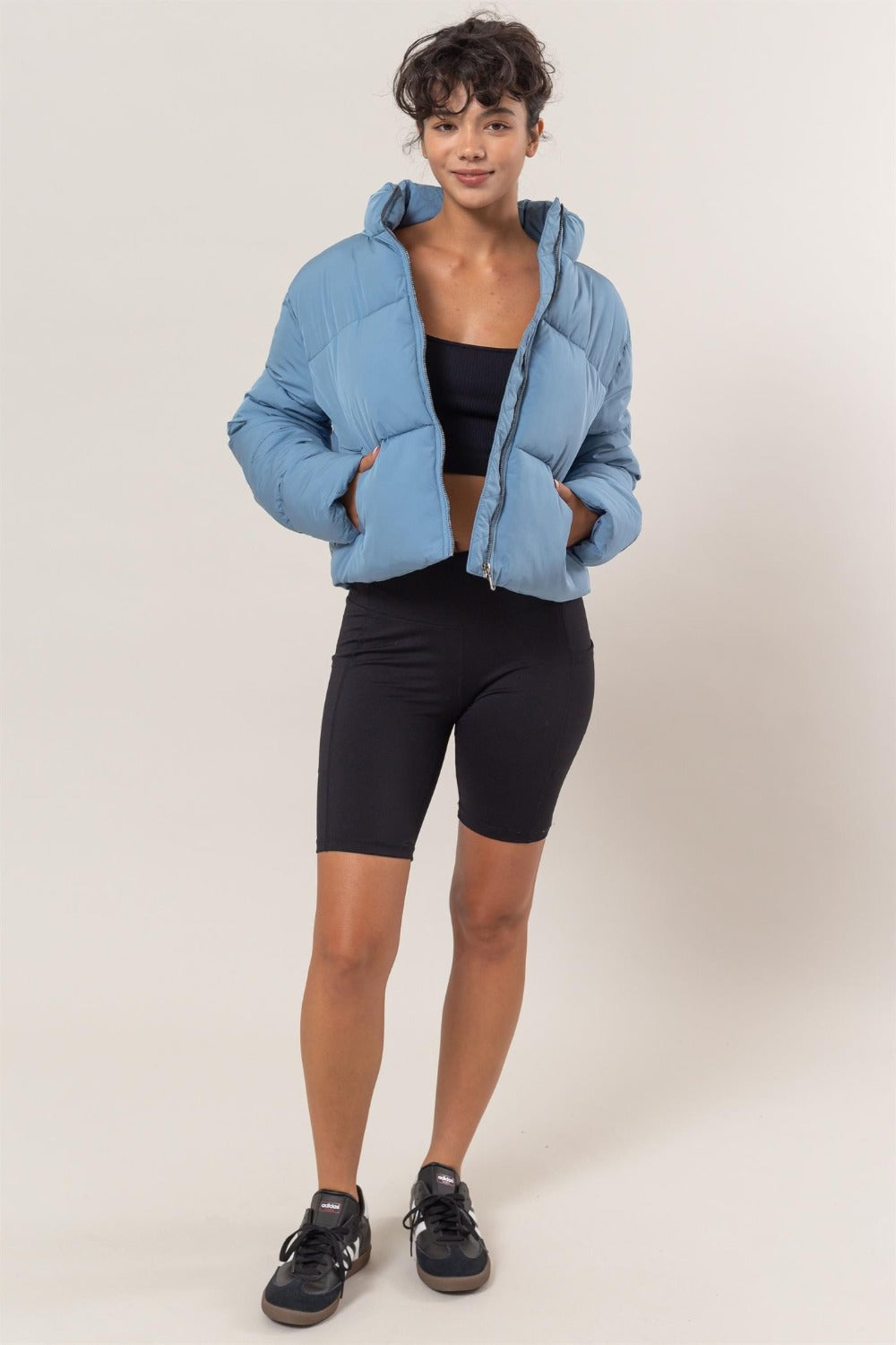 Beth Quilted Back Drawstring Puffer Jacket