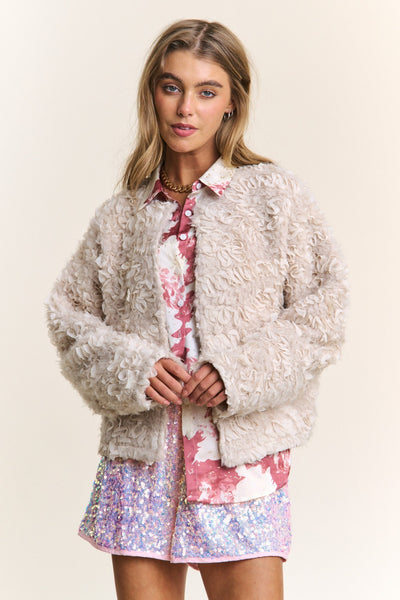 Jenna Mixed Fabric Chic Jacket