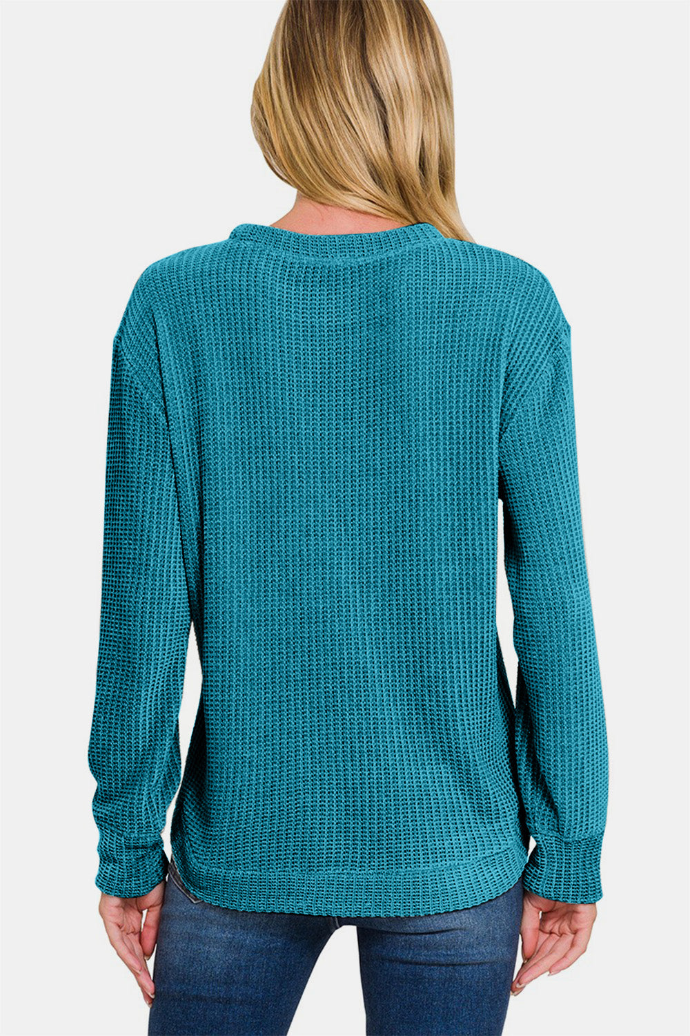 Lanie Chenille Waffle Round Neck Sweater