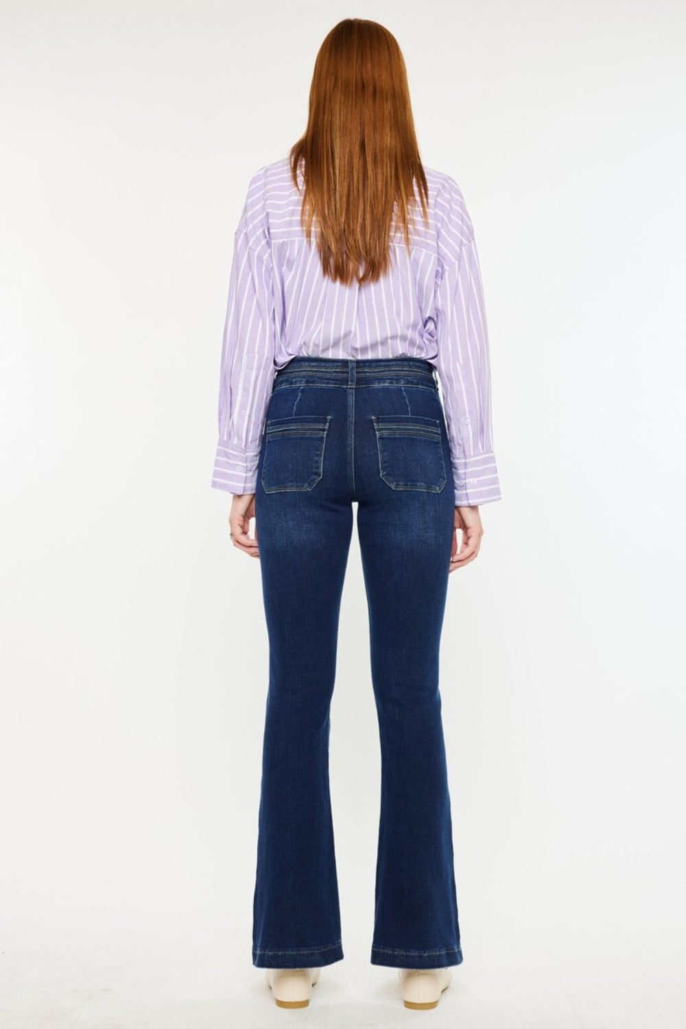 Kancan Jules High Rise Double Waistband Flare Jeans