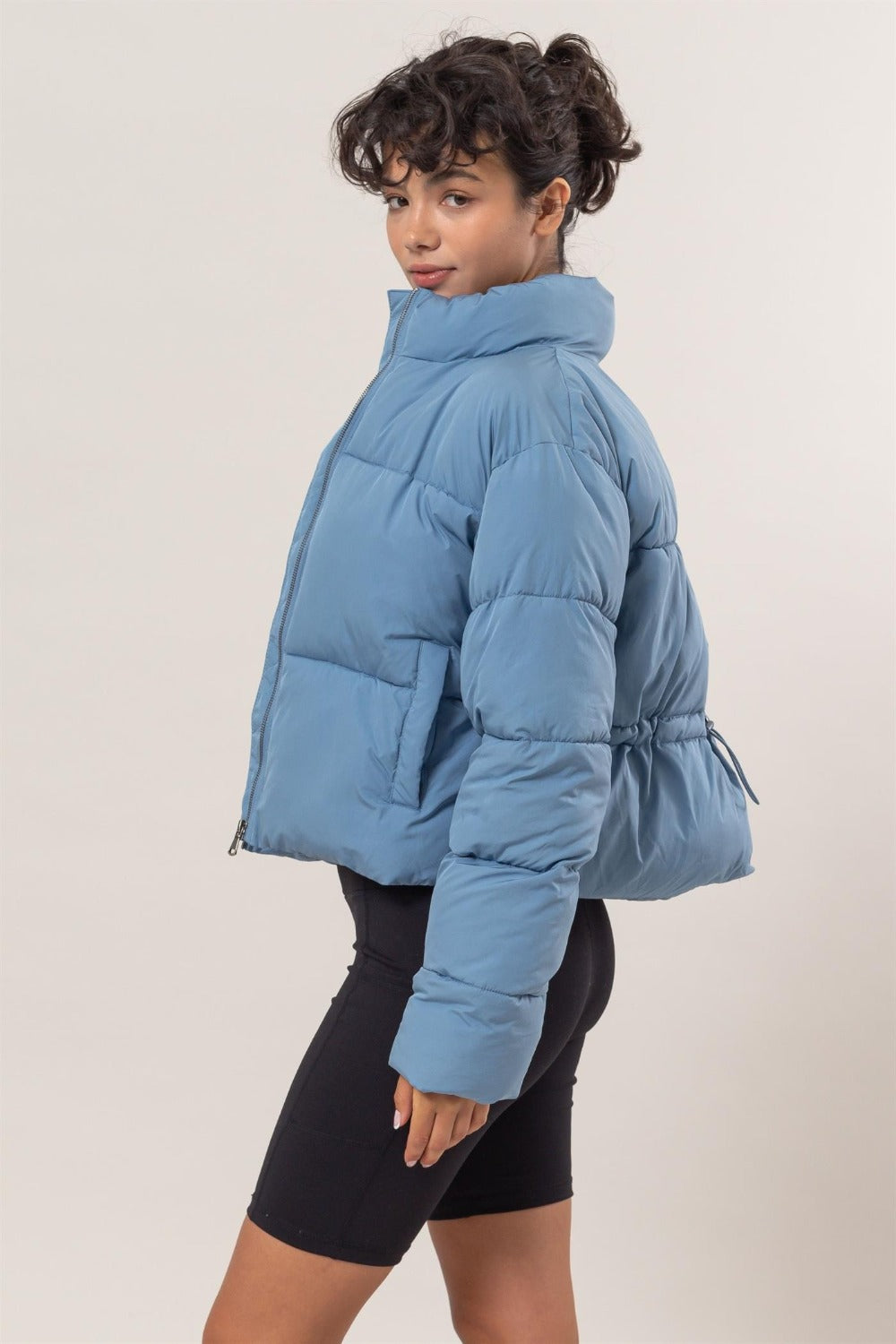 Beth Quilted Back Drawstring Puffer Jacket