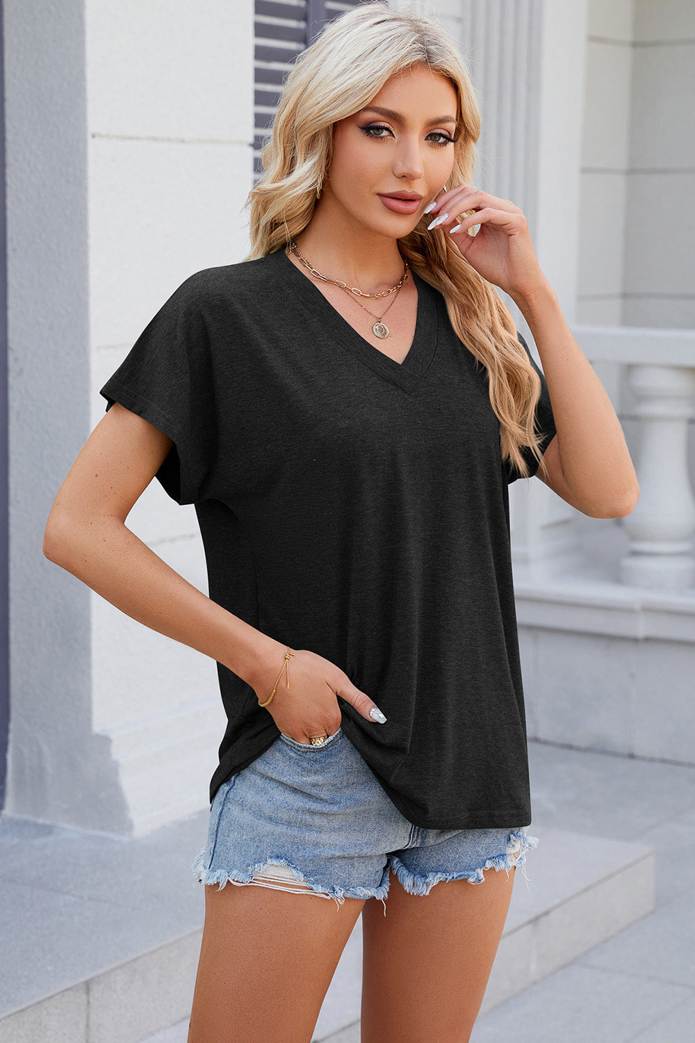 Melody V-Neck Short Sleeve T-Shirt