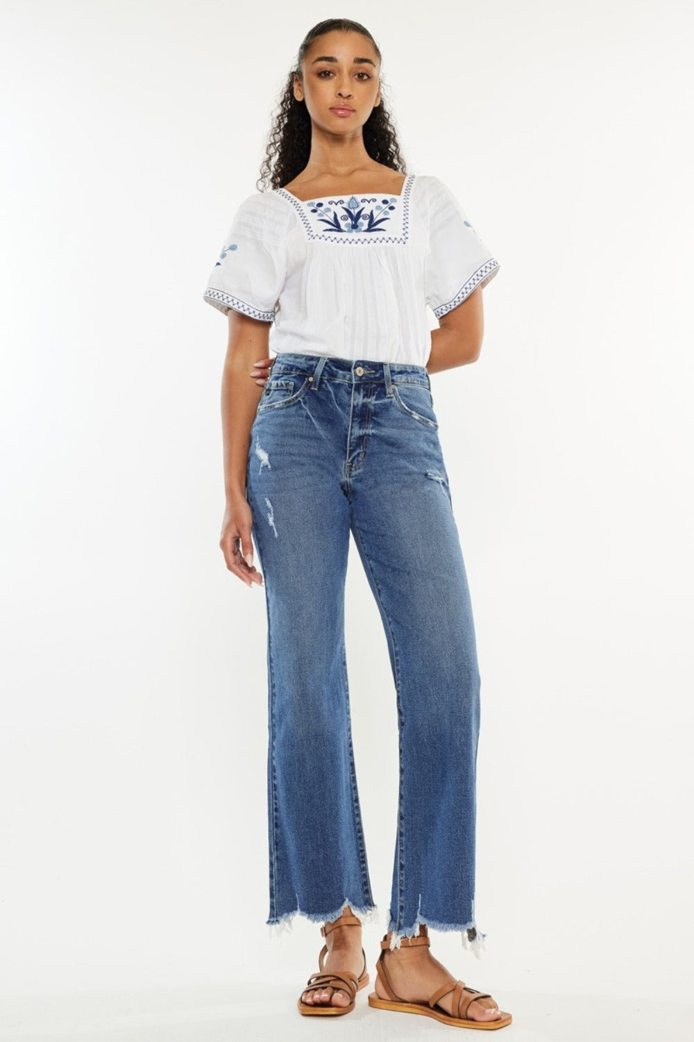 Kancan Mia High Rise Slim Wide Leg Jeans