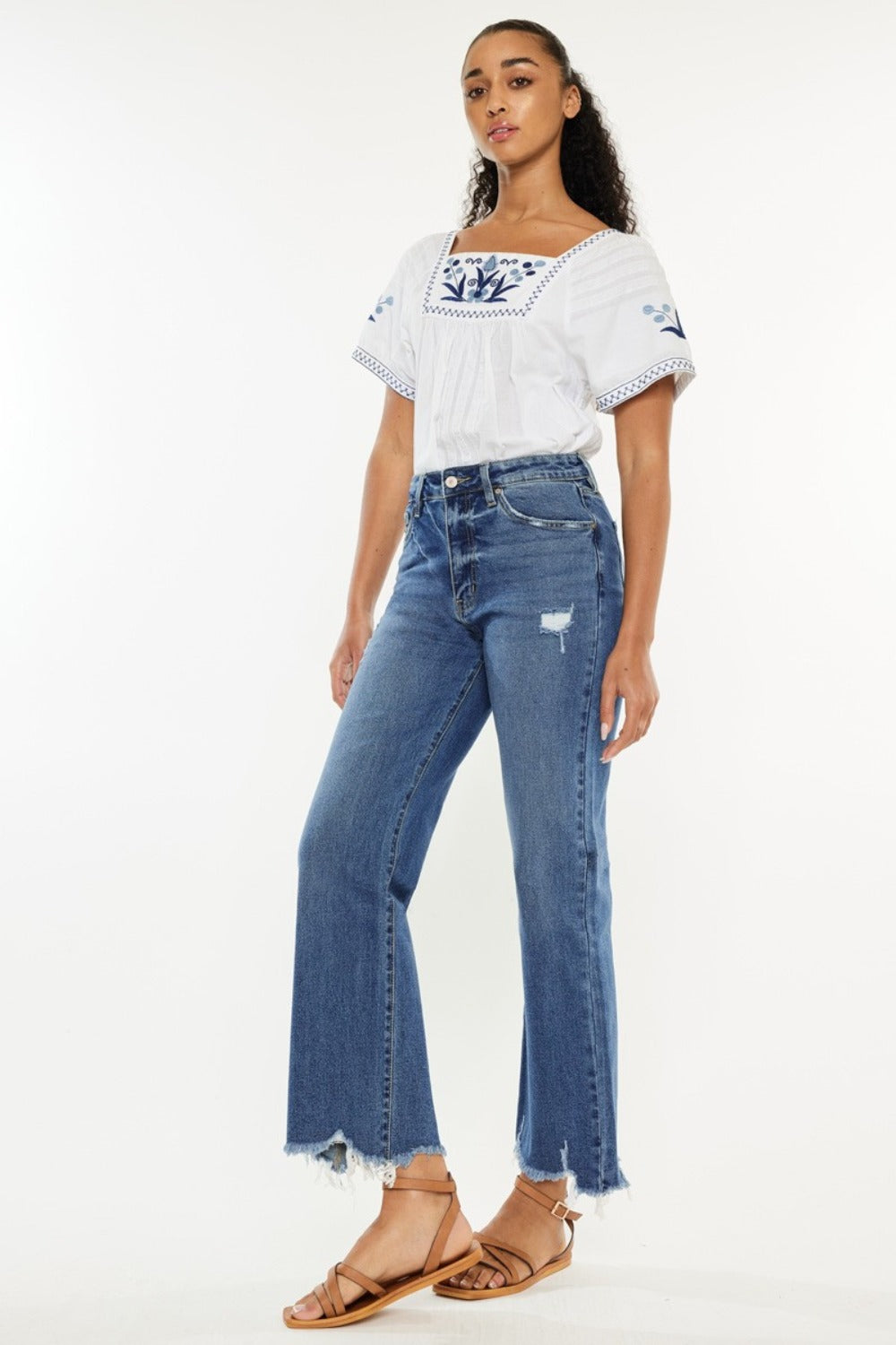 Kancan Mia High Rise Slim Wide Leg Jeans