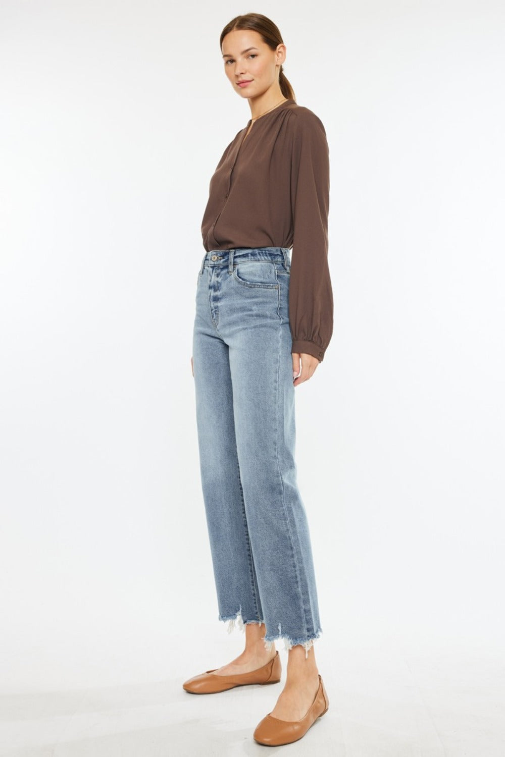 Kancan Dalia High Rise Slim Wide Leg Jeans