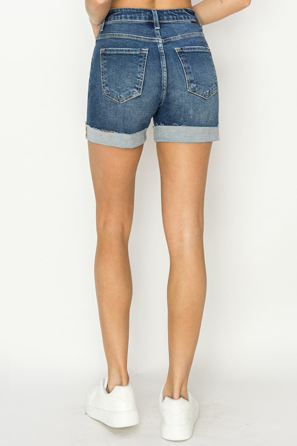 RISEN Micah High Rise Cuffed Denim Shorts