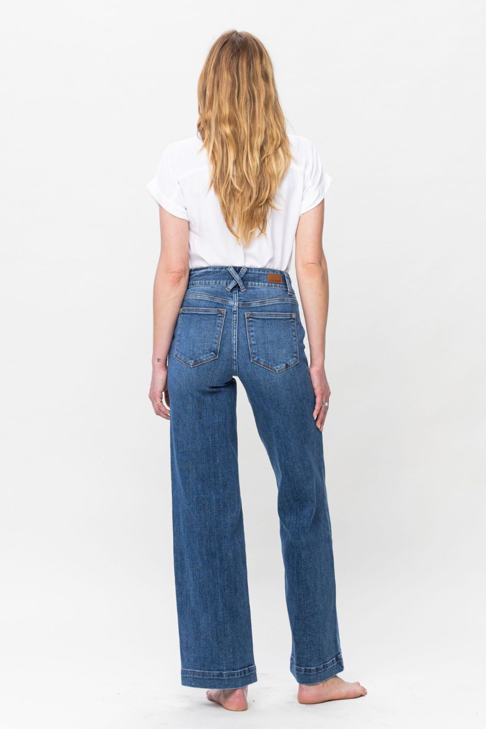 Judy Blue Patsy Double Button Wide Leg Jeans