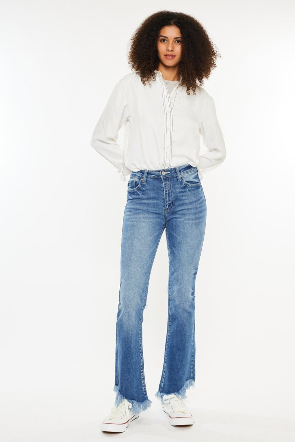 Kancan Palmer High Rise Frayed Hem Jeans