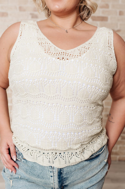 Avery Scalloped Open Knit Tank