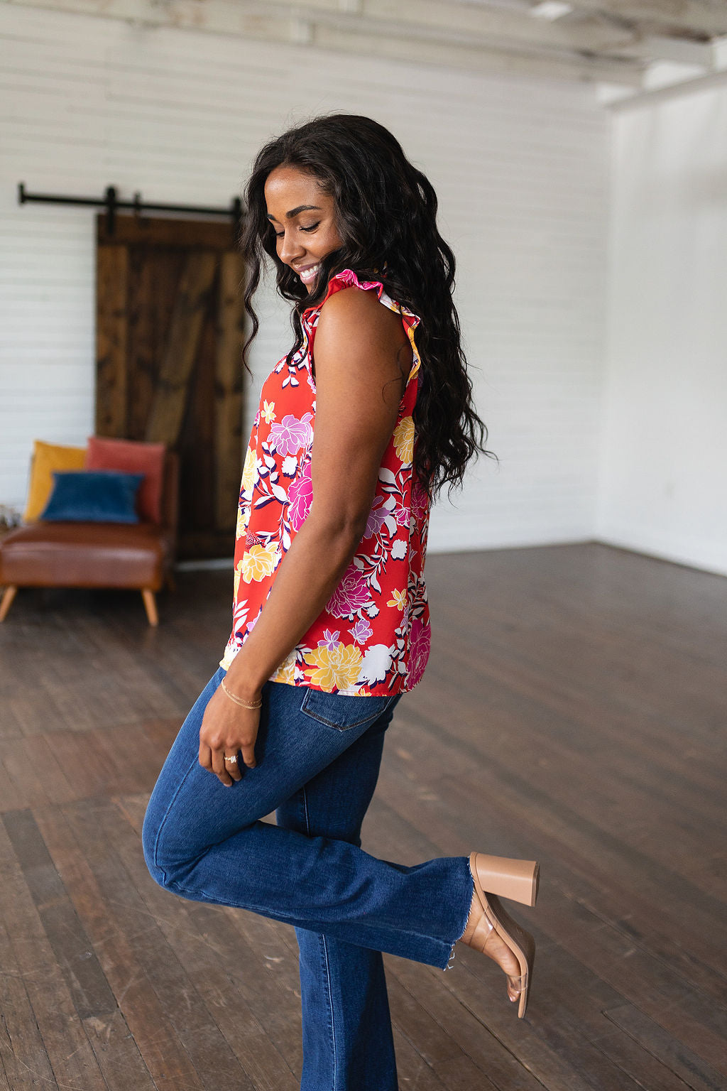 Summer Flirty Floral Top