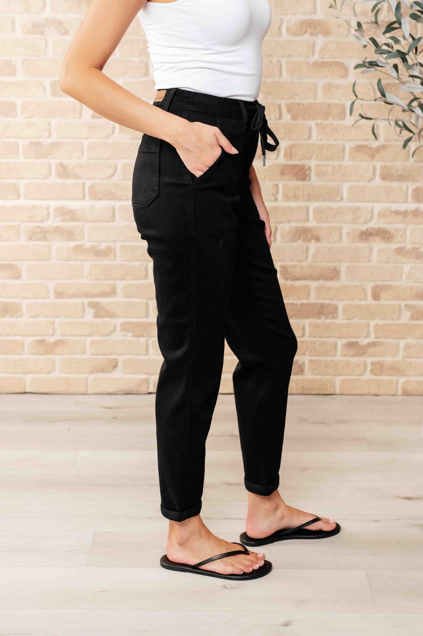 Judy Blue Carmen Double Cuff Black Joggers