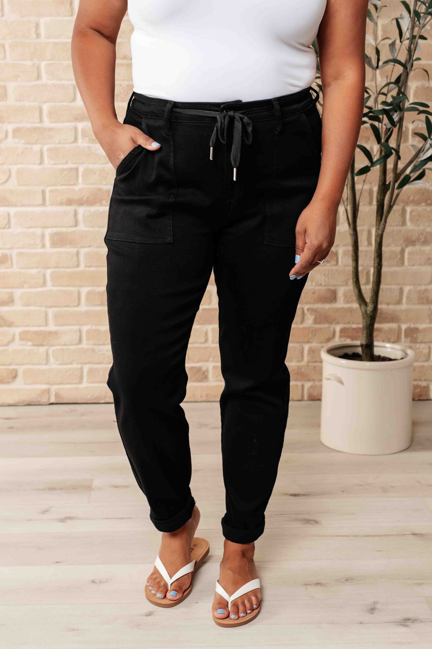 Judy Blue Carmen Double Cuff Black Joggers