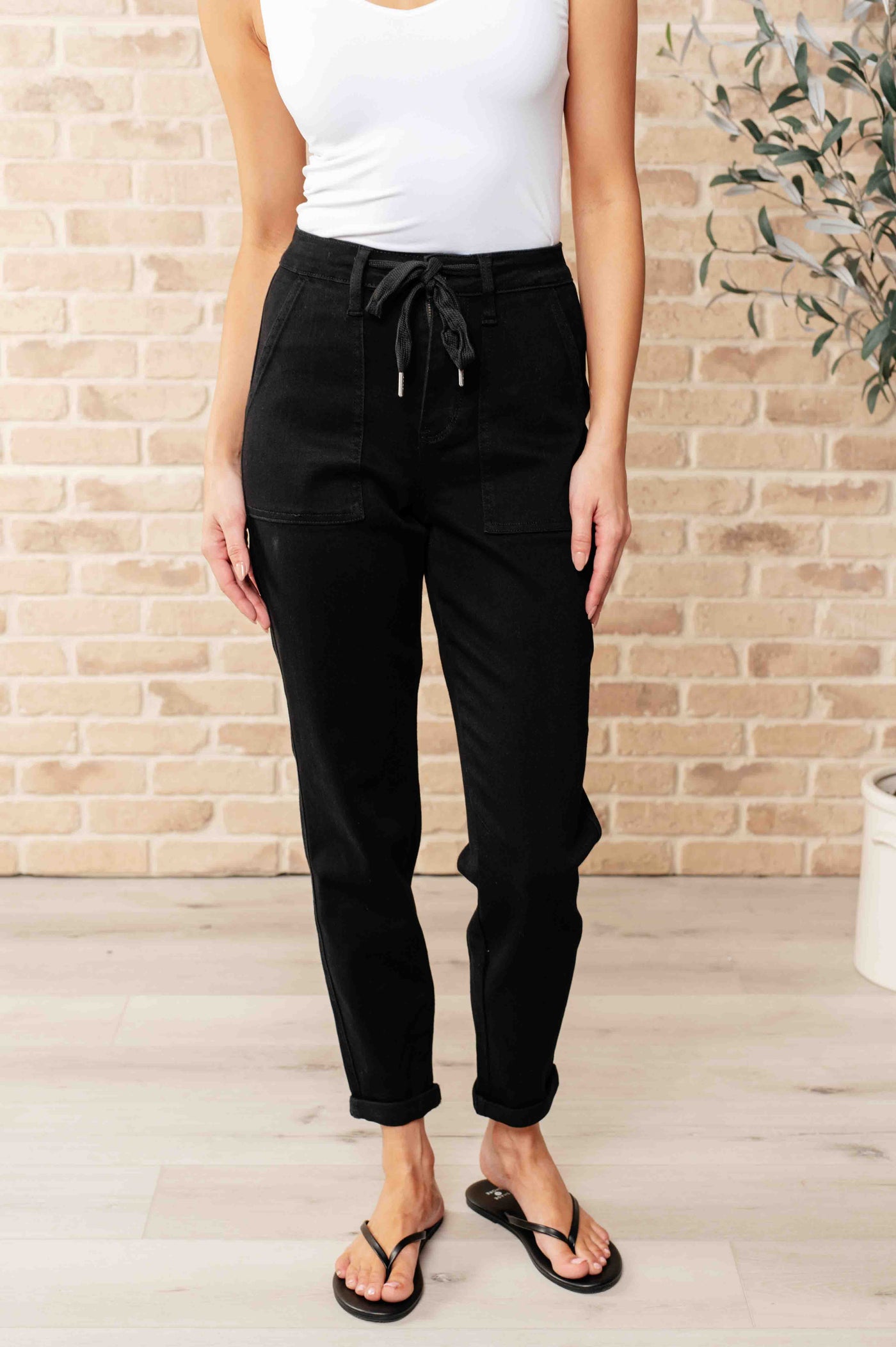 Judy Blue Carmen Double Cuff Black Joggers