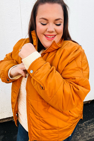 Maren Butterscotch Quilted Puffer Jacket