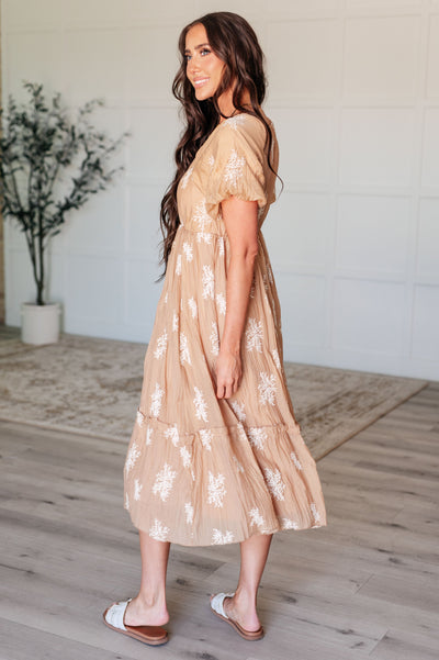 Darlene Camel Balloon Sleeve Dress