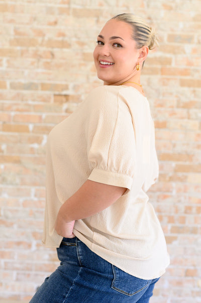 Gina V-Neck Blouse in Taupe