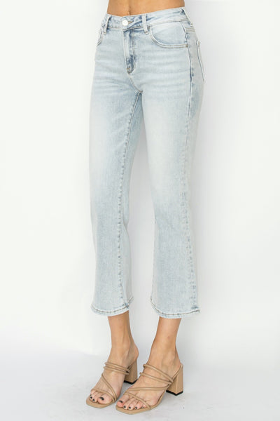 RISEN Amy Mid Rise Cropped Flare Jeans