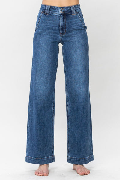 Judy Blue Patsy Double Button Wide Leg Jeans