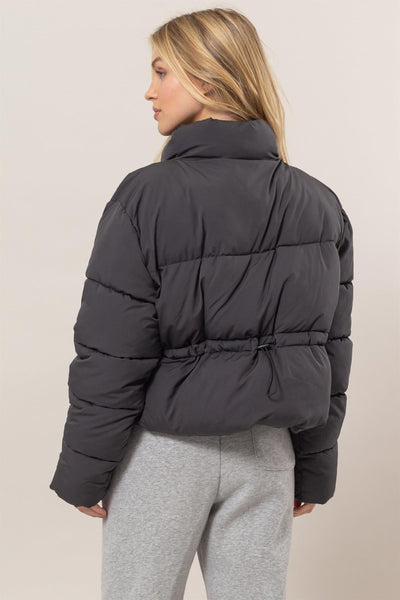 Harper Quilted Back Drawstring Puffer Jacket