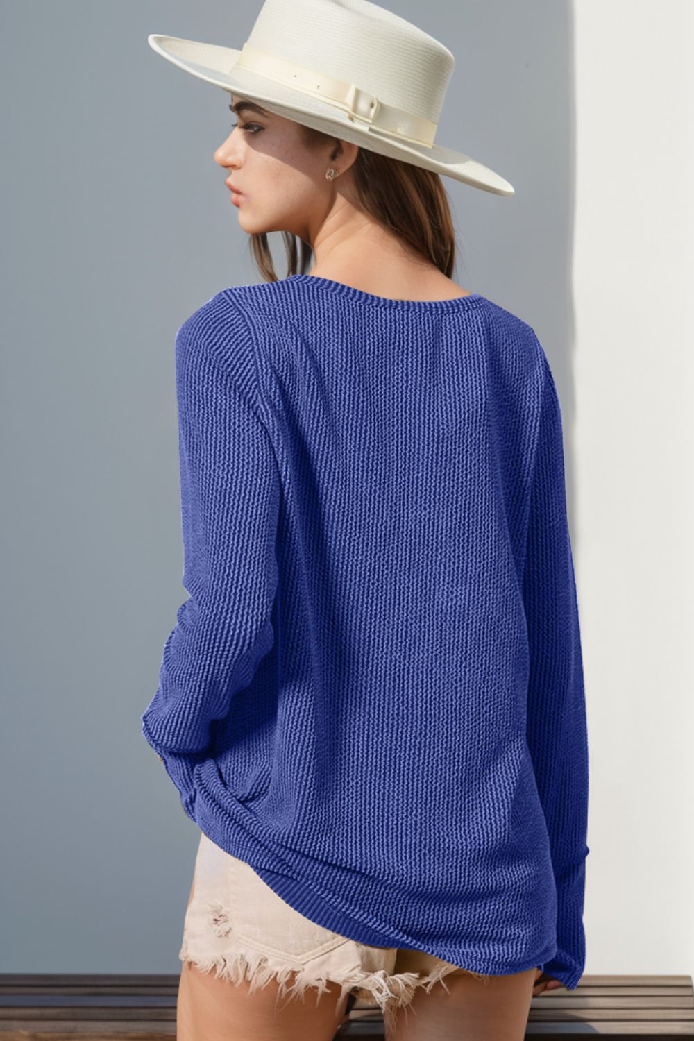 Eloise Notched Thumbhole Long Sleeve T-Shirt