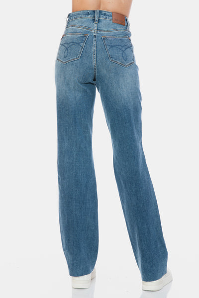 Judy Blue Ingrid Tummy Control Cut Raw Hem Straight Jeans