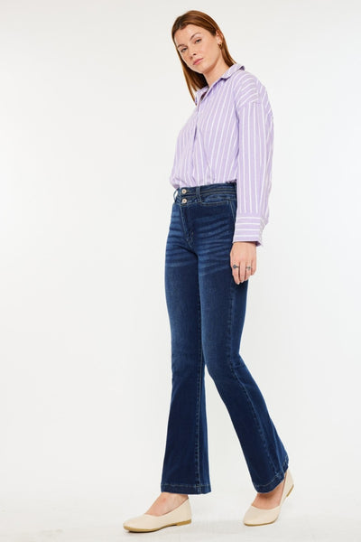 Kancan Jules High Rise Double Waistband Flare Jeans