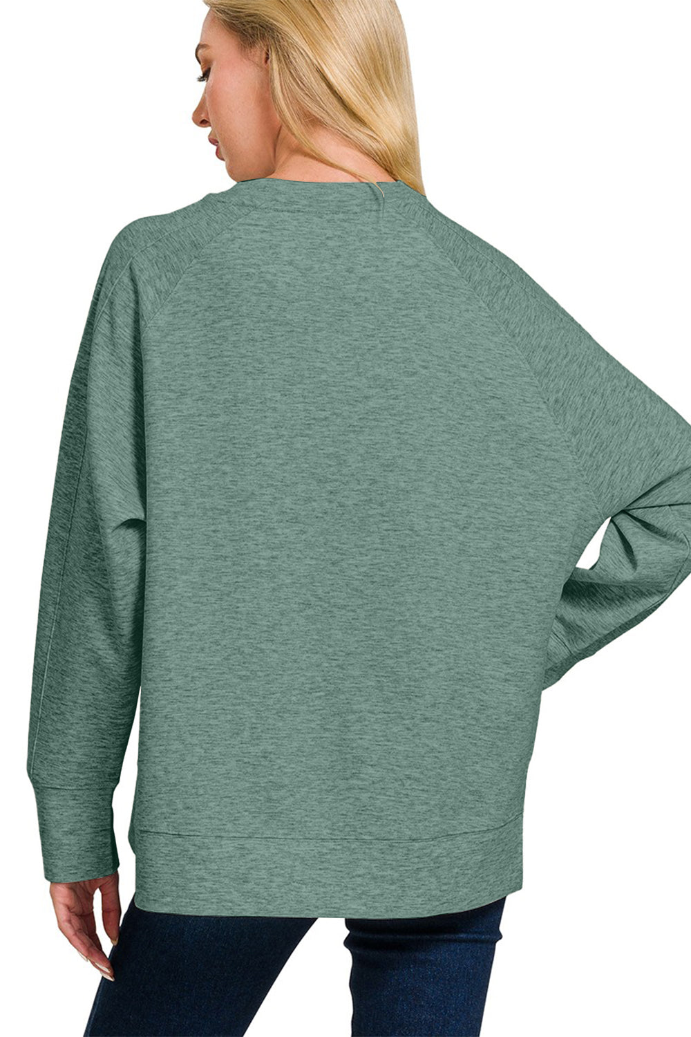 Kory Scuba Round Neck Side Slit Sweatshirt