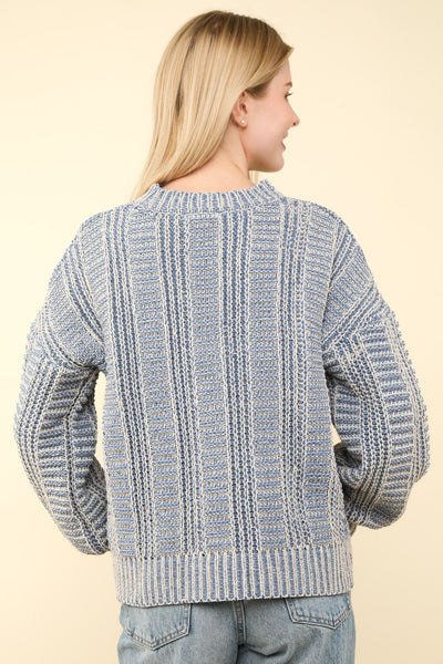 Darla Two Tone Long Sleeve Sweater