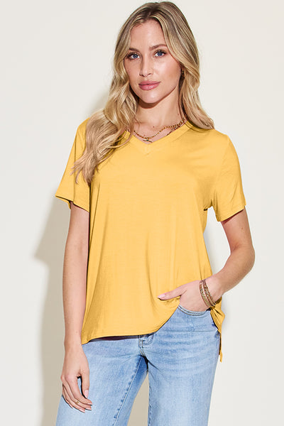 Rylan Bamboo V-Neck High-Low T-Shirt