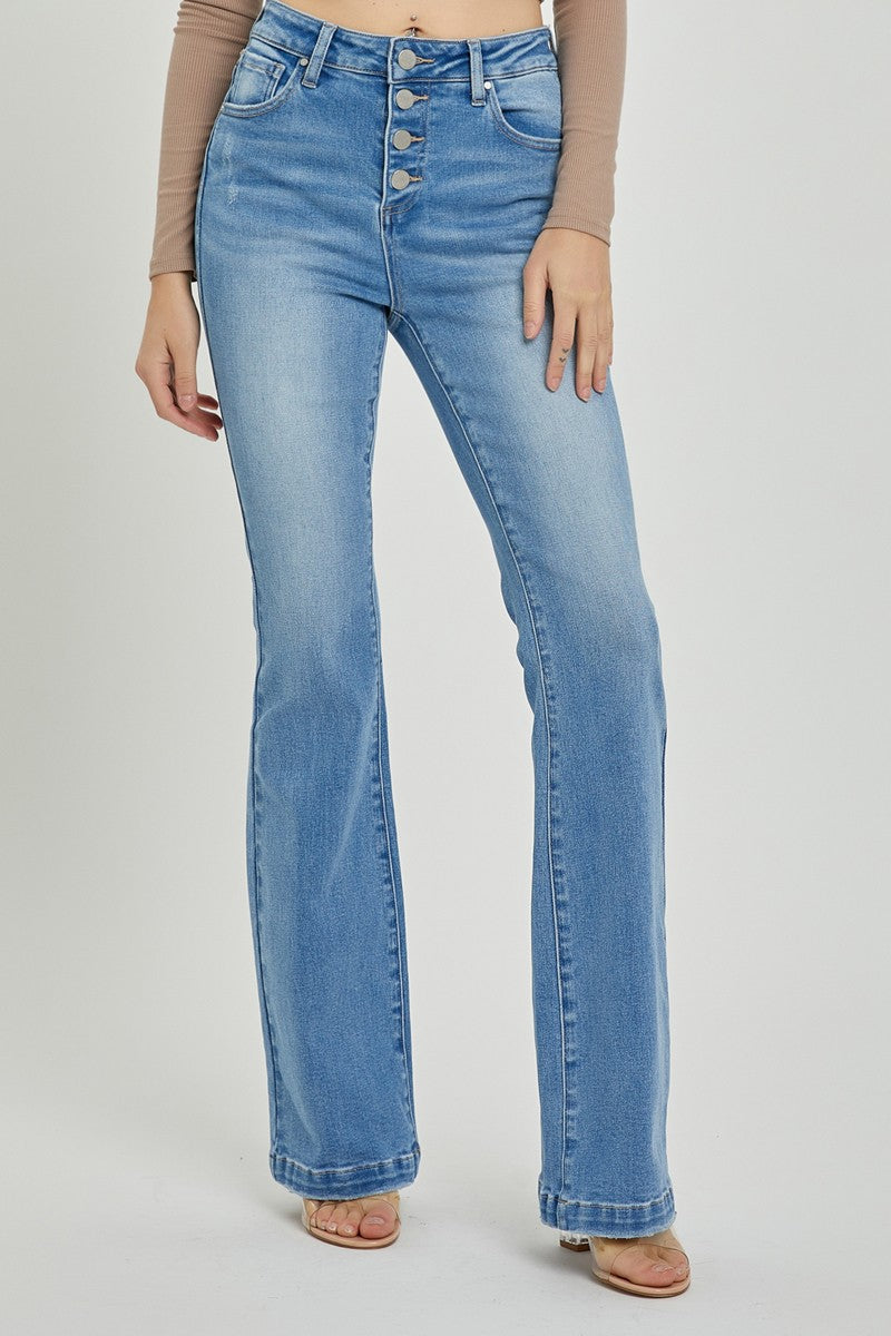 RISEN Sharon High Rise Button Fly Bootcut Jeans